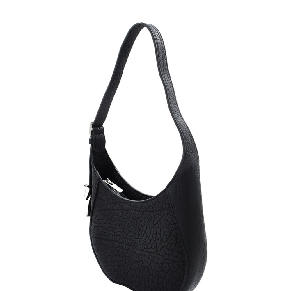 Burberry Black Textured Leather Shoulder Bag
